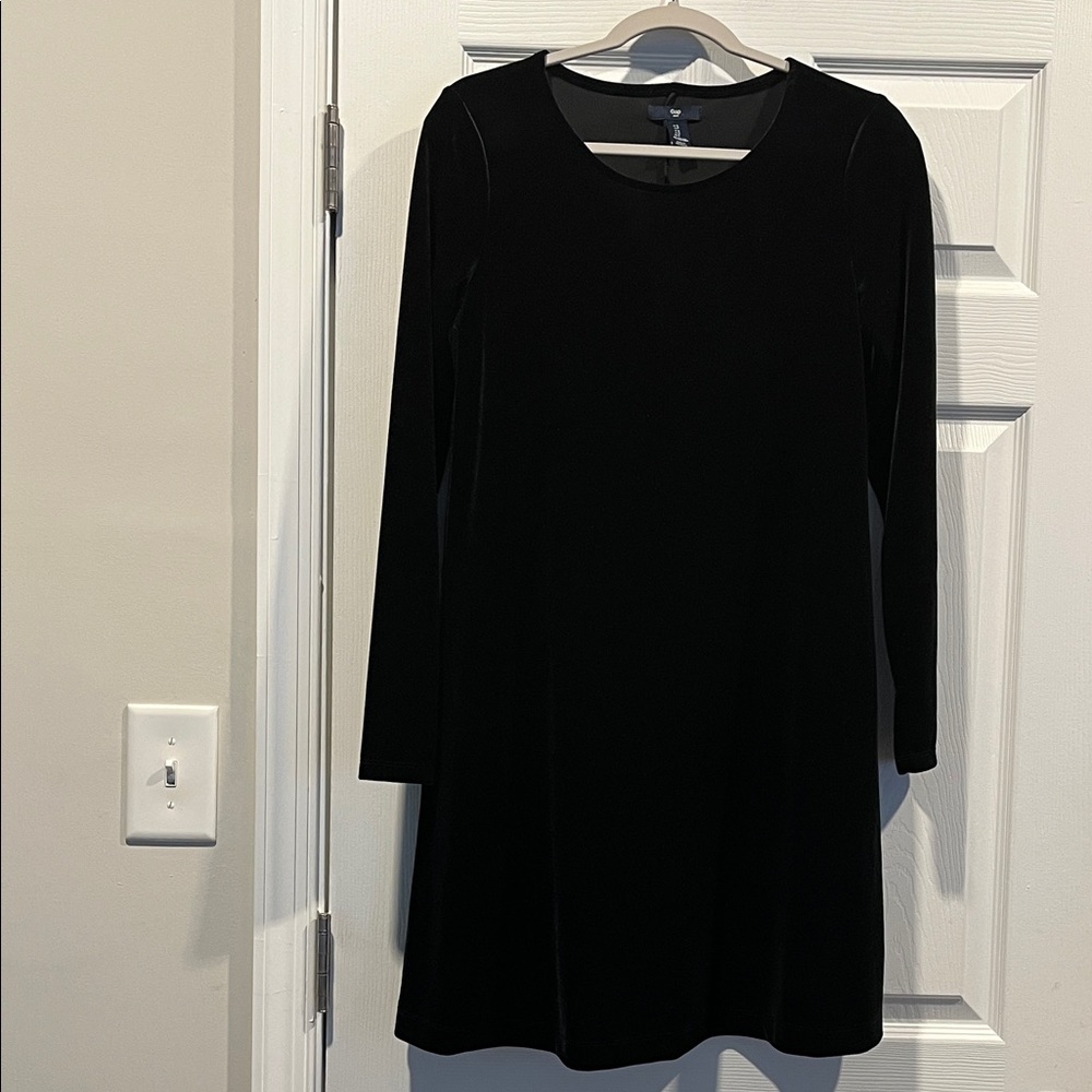 GAP Elegant Black‎ Velvet Long Sleeve Dress Size S